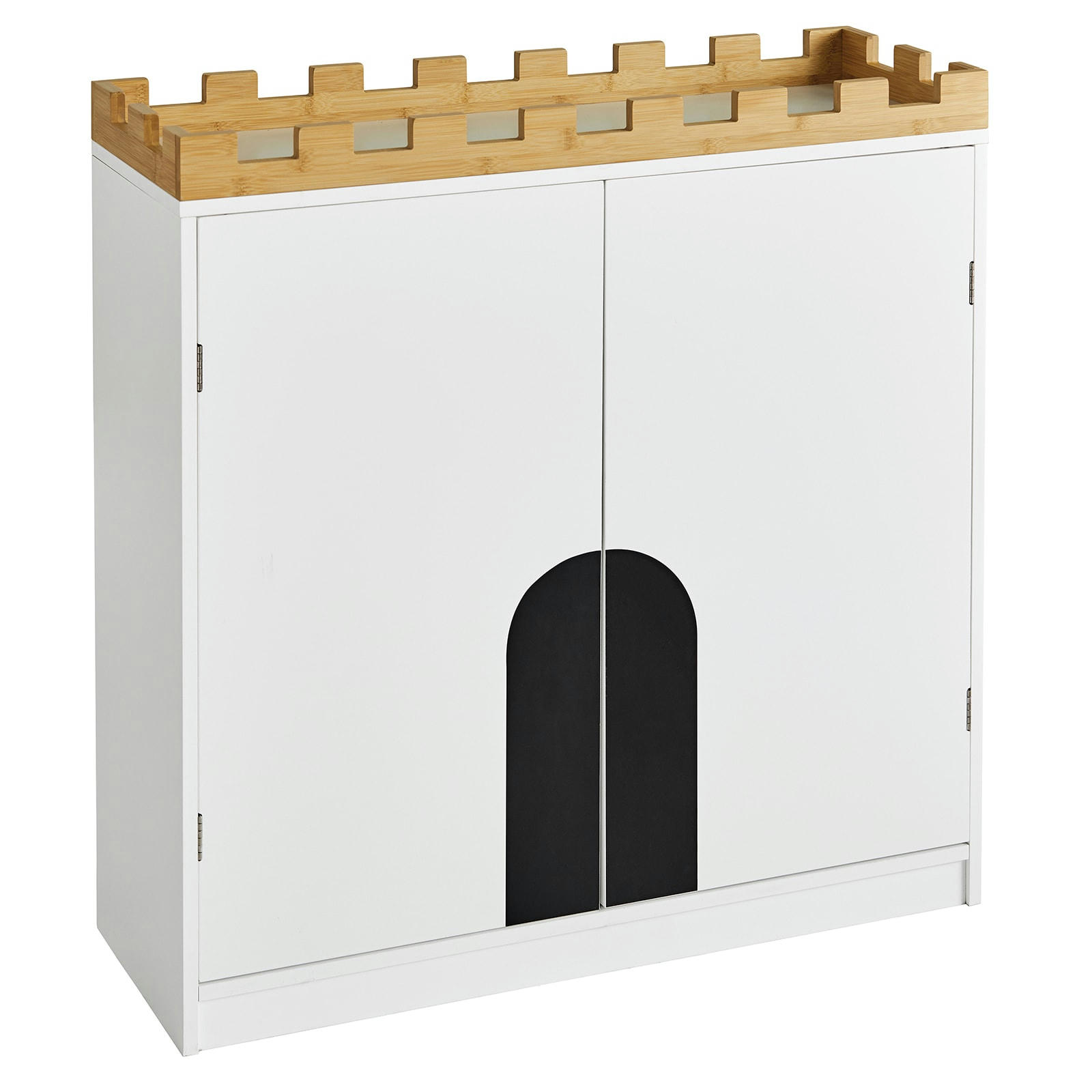 - Armoire de rangement pour enfants 2 portes effet bois blanc