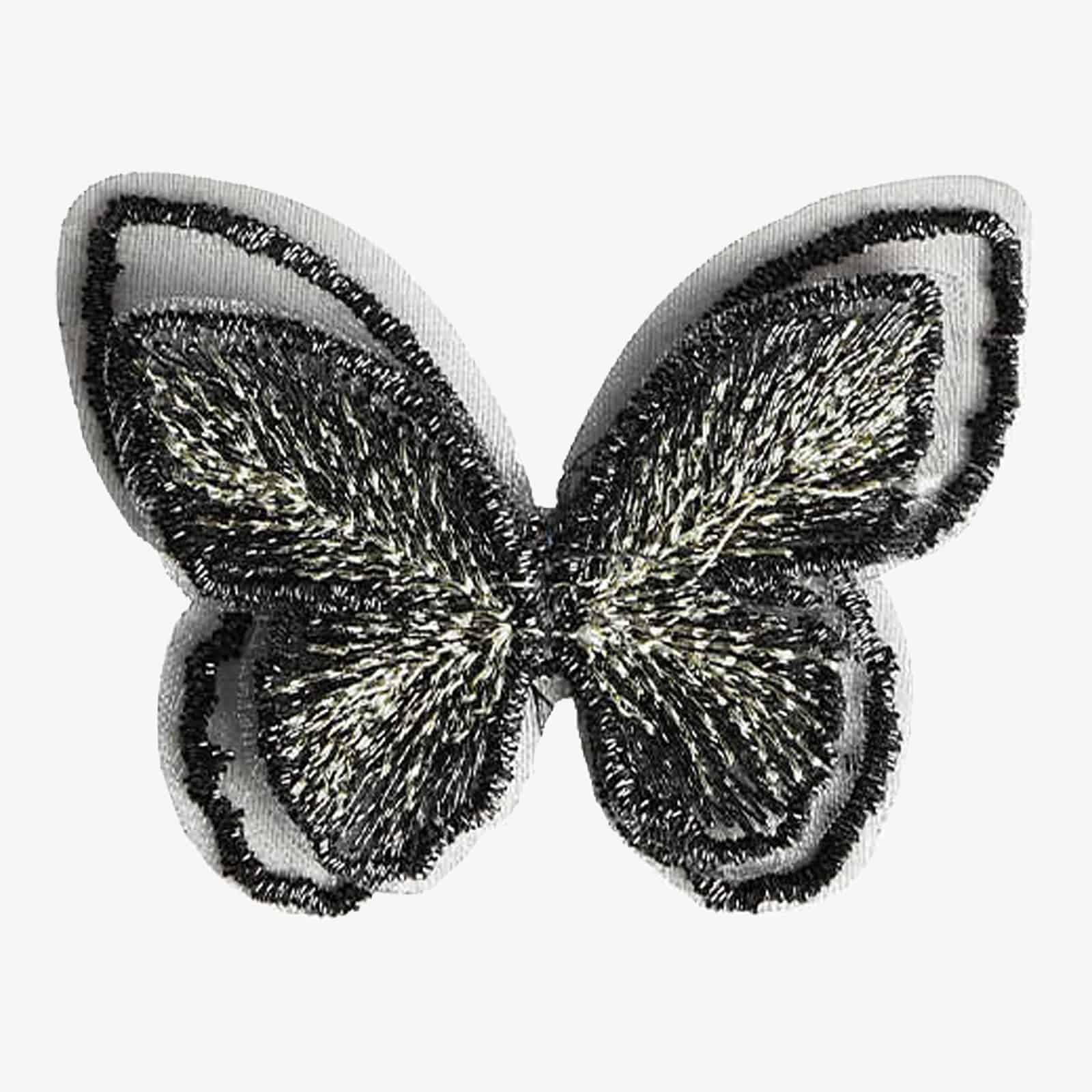Patch Schmetterling für Textilien Grau,L 55 mm