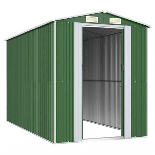 NNEVL Garden Shed Green 192x357x223 cm Galvanised Steel