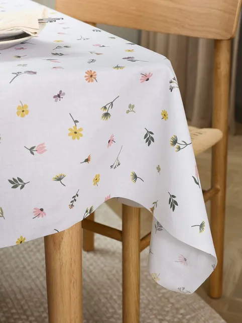 Akryldug HVITMYRAK 140 blomster