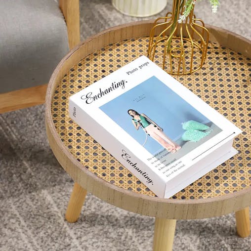 NNETM Add a touch of nature to your bedroom with this space-saving rattan nightstand