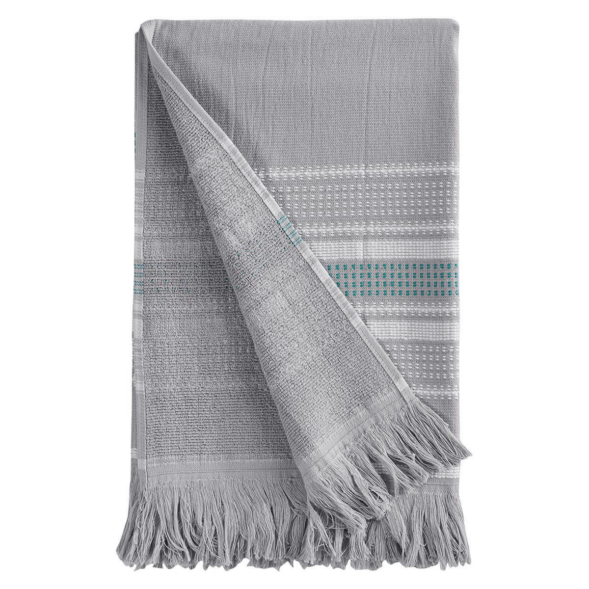 BODRUM - Fouta en coton Gris Perle 100x180 cm