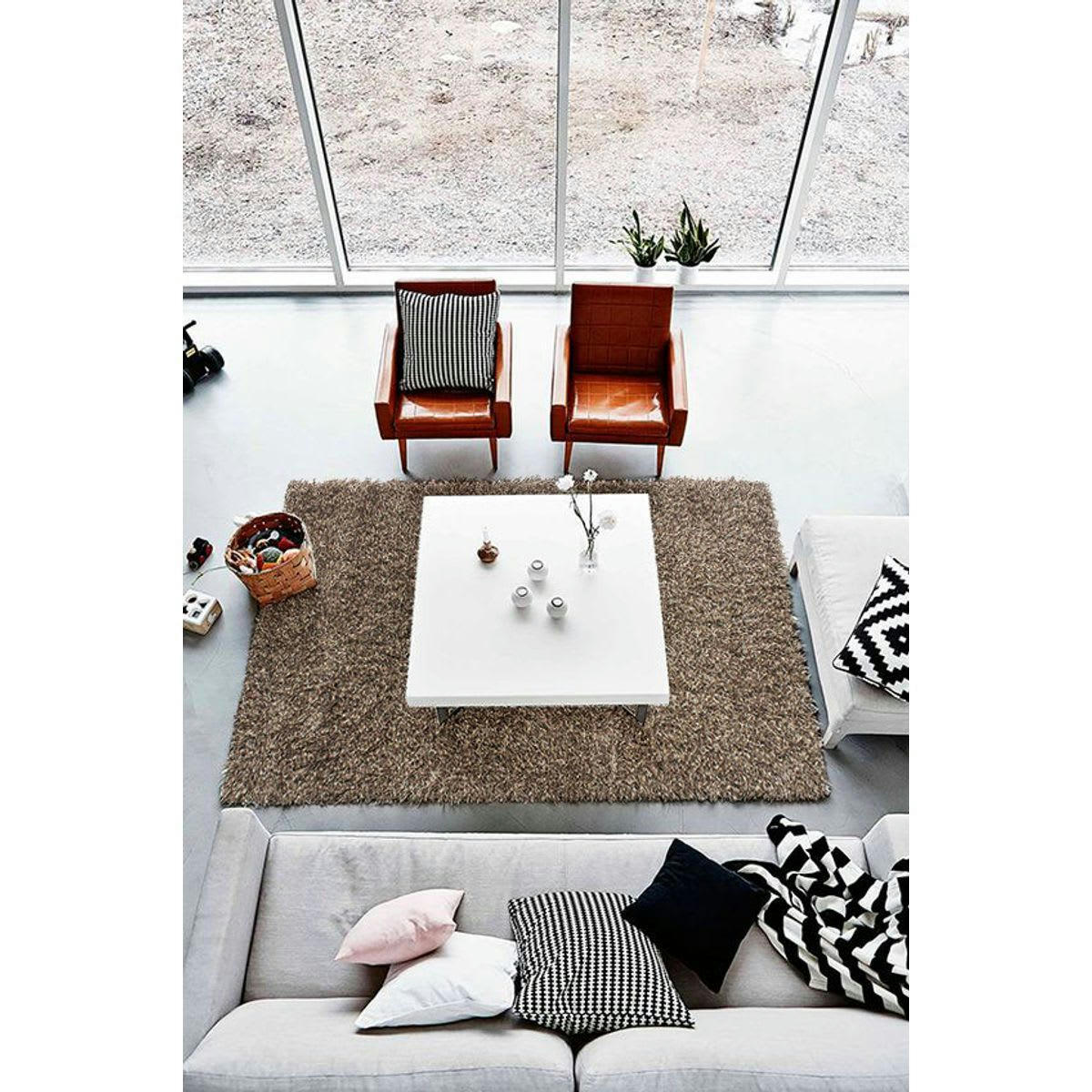 TENESSEE - Tapis à poils longs toucher laineux chocolat 120x170