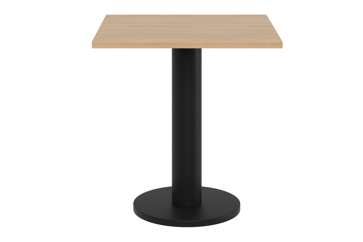 noo.ma Sool Cafétisch 70x70 cm - eikenfineer blad, Vulcano Black staal