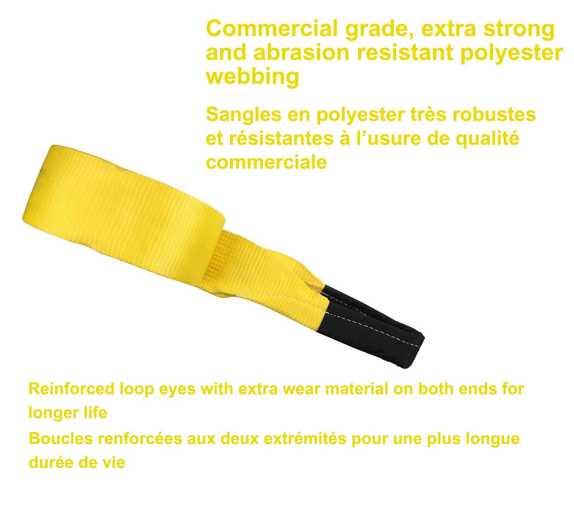 MotoMaster 15,000-lb  Recovery Strap with Loop Ends, Commercial Grade, 2-in x 30-ft