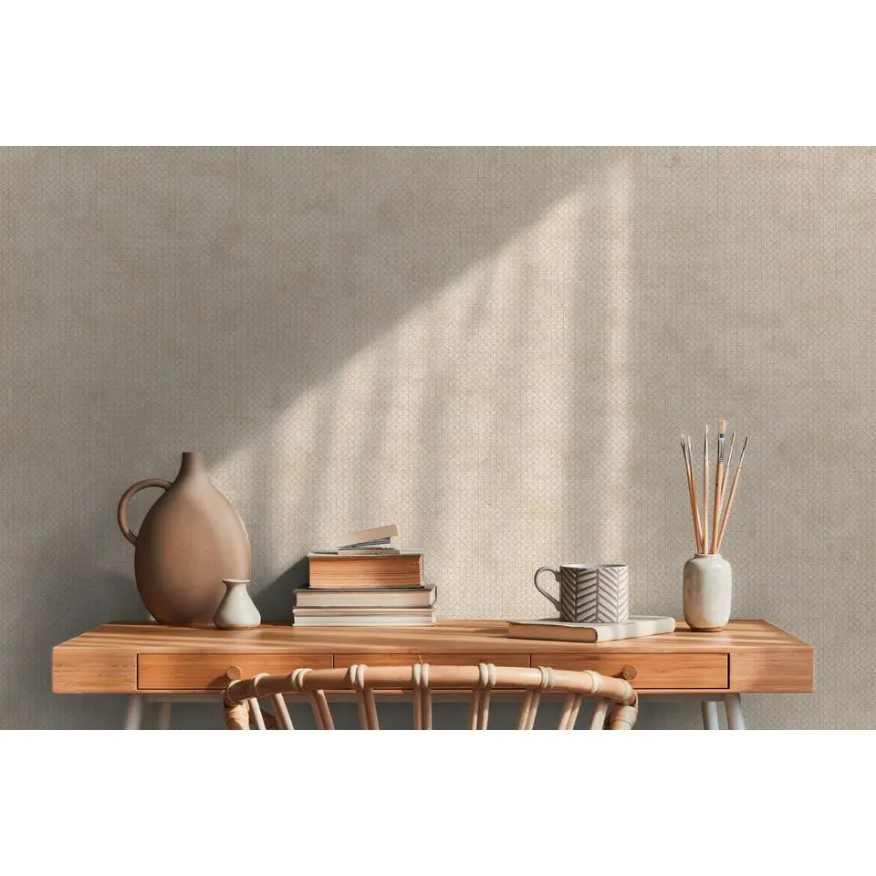 A.S. Cr&eacute;ation behang effen beige, goud en metallic - 53 cm x 10.05 m