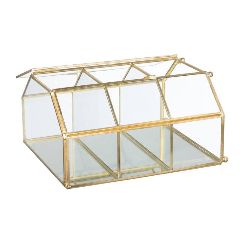 Sieradenkastje goud - glas - 18.5x12x23 cm