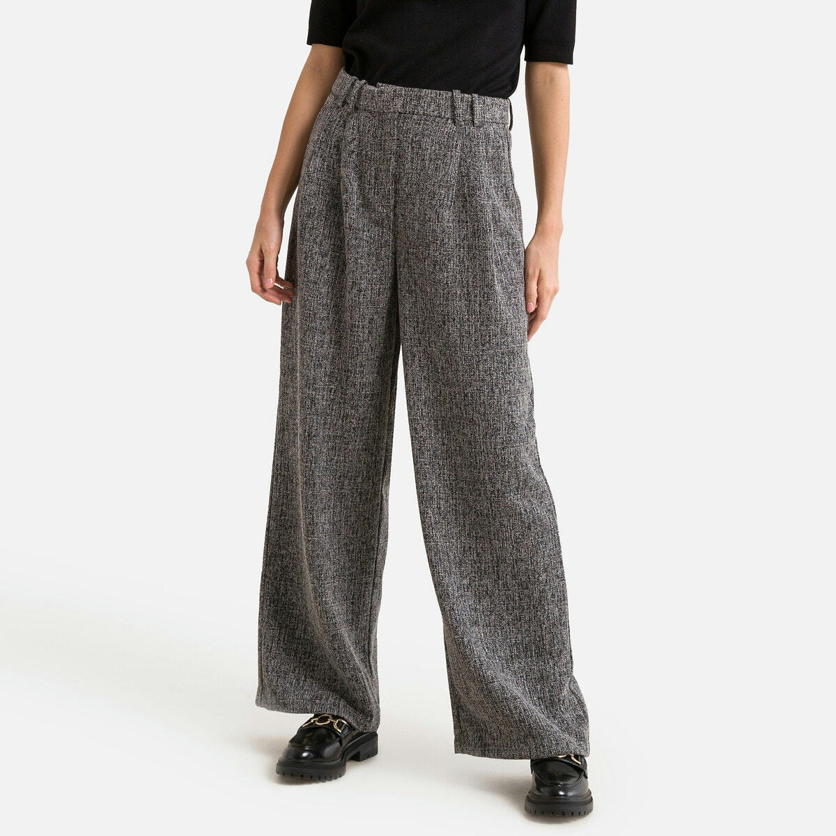 Pantalon large, taille haute