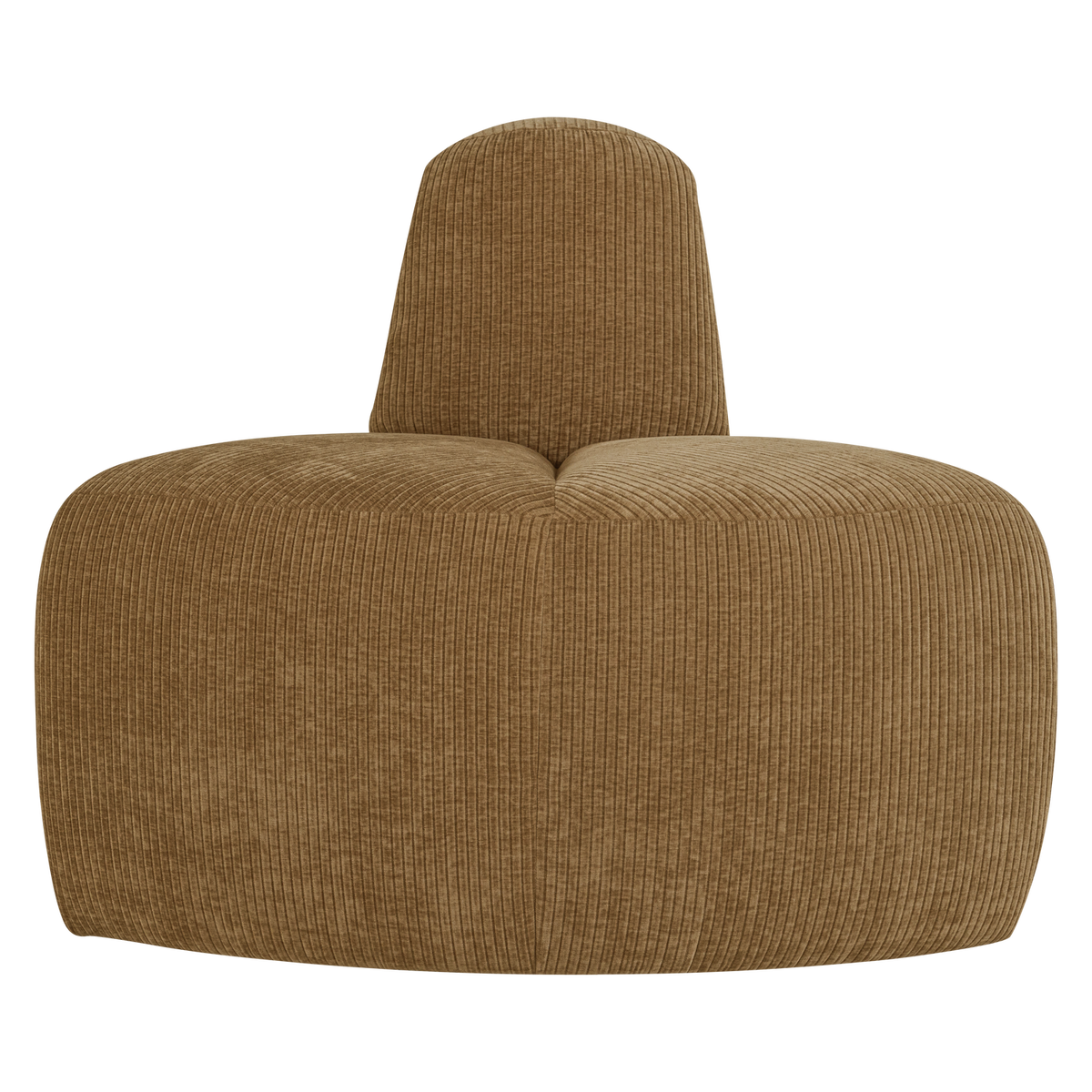 WOOOD eetbank hoek rond rugleuning Mojo - Ribstof - Honinggeel - 83x100x74