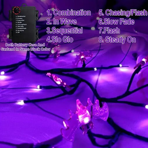 NNETM Enchanted Night Wings: Halloween Wicker Bat String Lights