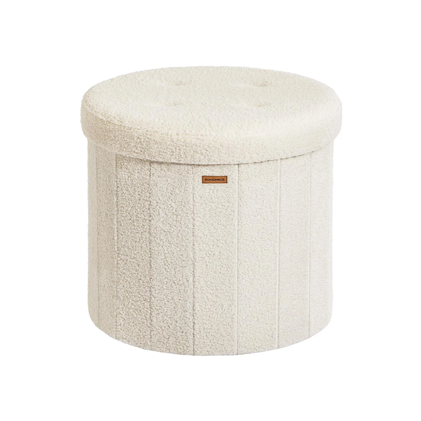 Tabouret de rangement rond pliable avec couvercle