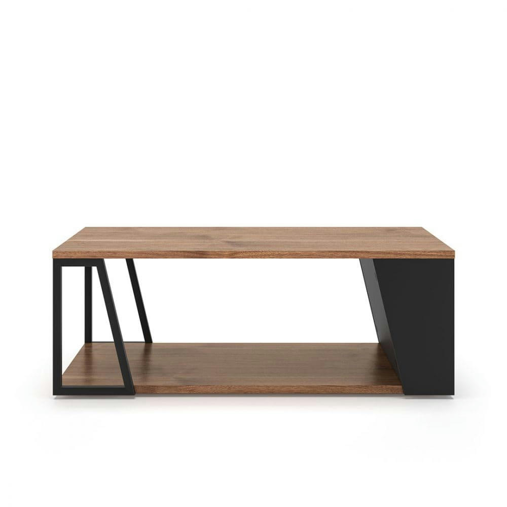 ALBI - Table basse  placage noyer et noir laqué