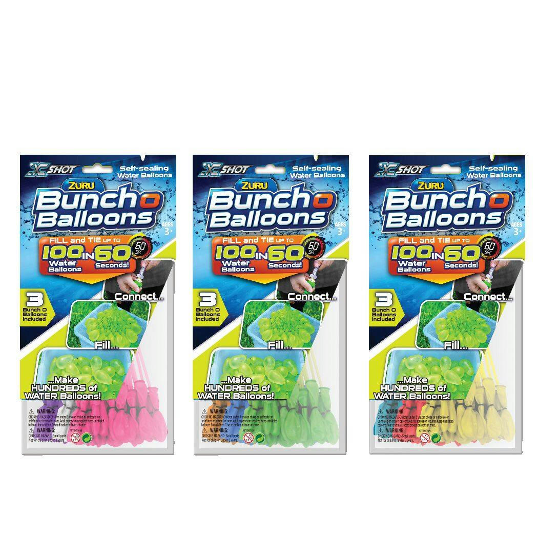 ZURU Bunch O Balloons Fill & Tie Self-Sealing Water Balloons, Outdoor Play,Age 6+, 100-Pk