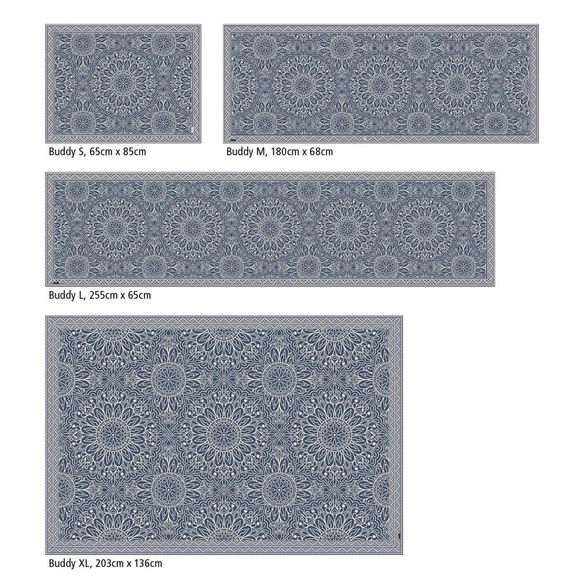 Vinyl Teppich »Dilan«, BxL:180 cm x 68 cm, blau|beige