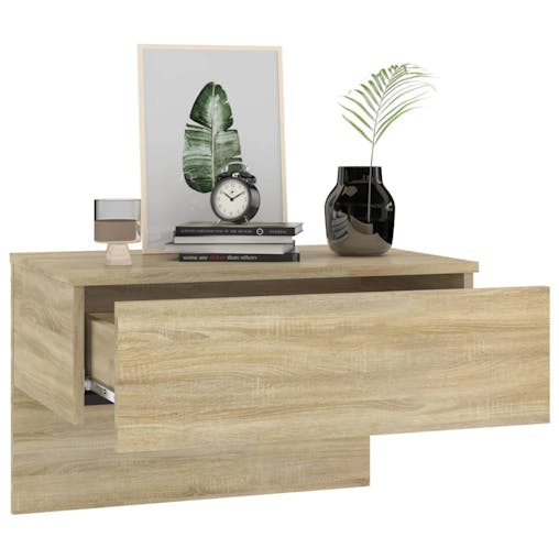 NNEVL Wall-mounted Bedside Cabinets 2 pcs Sonoma Oak