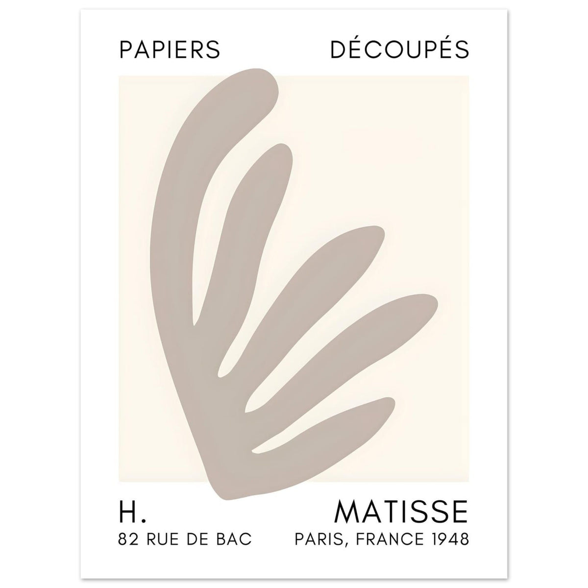 Artfulprints Poster Matisse – Aquatic impression grey  - 30x40 cm - Grijs