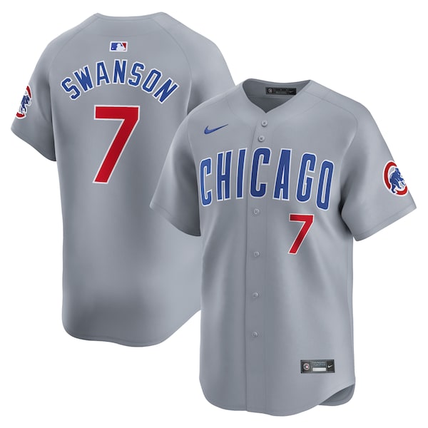 Dansby Swanson Chicago Cubs Nike Road Limited Player Jersey – Gray
