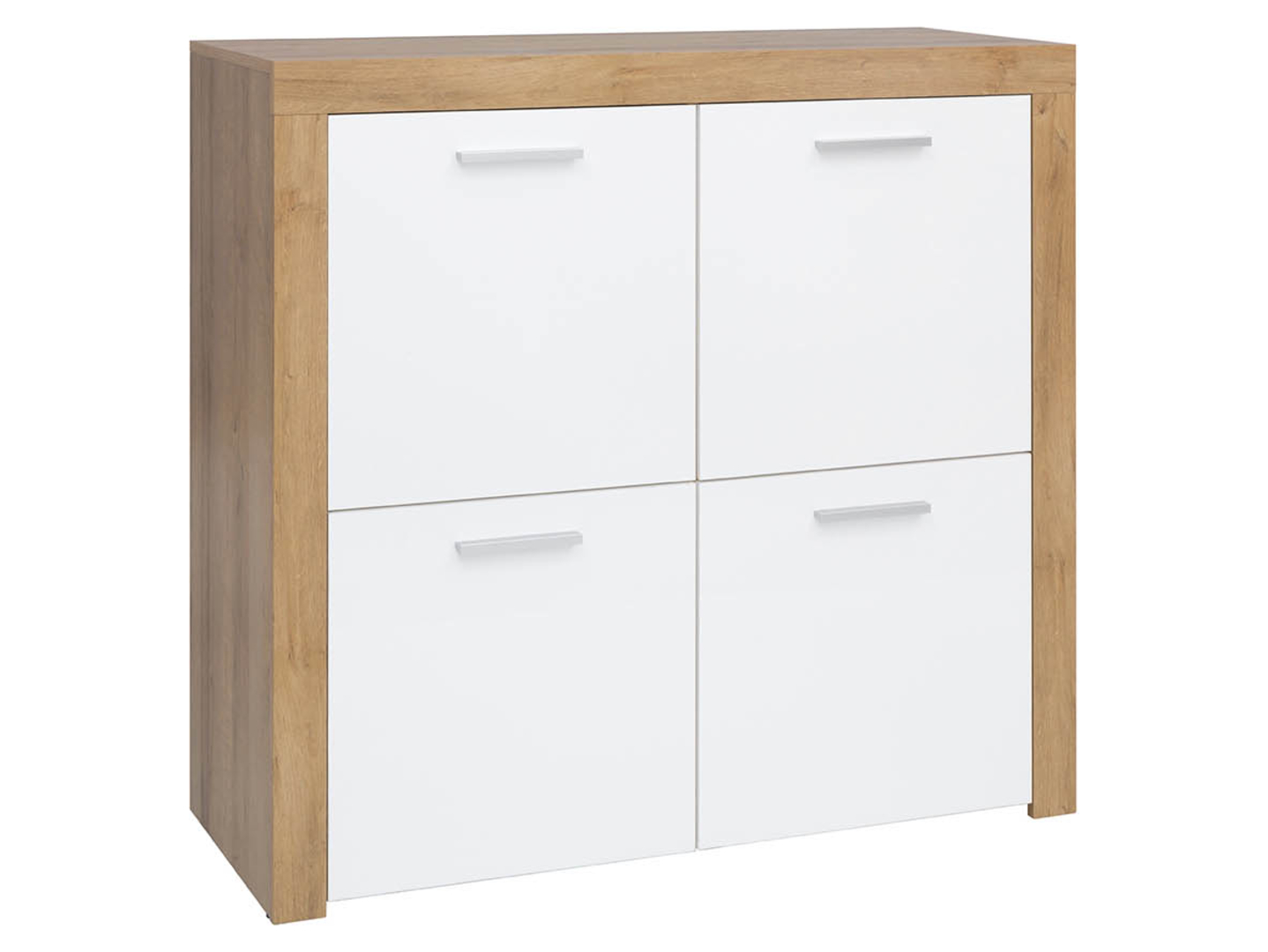 Szafka Balder 104 cm czterodrzwiowa dąb riviera/biały połysk