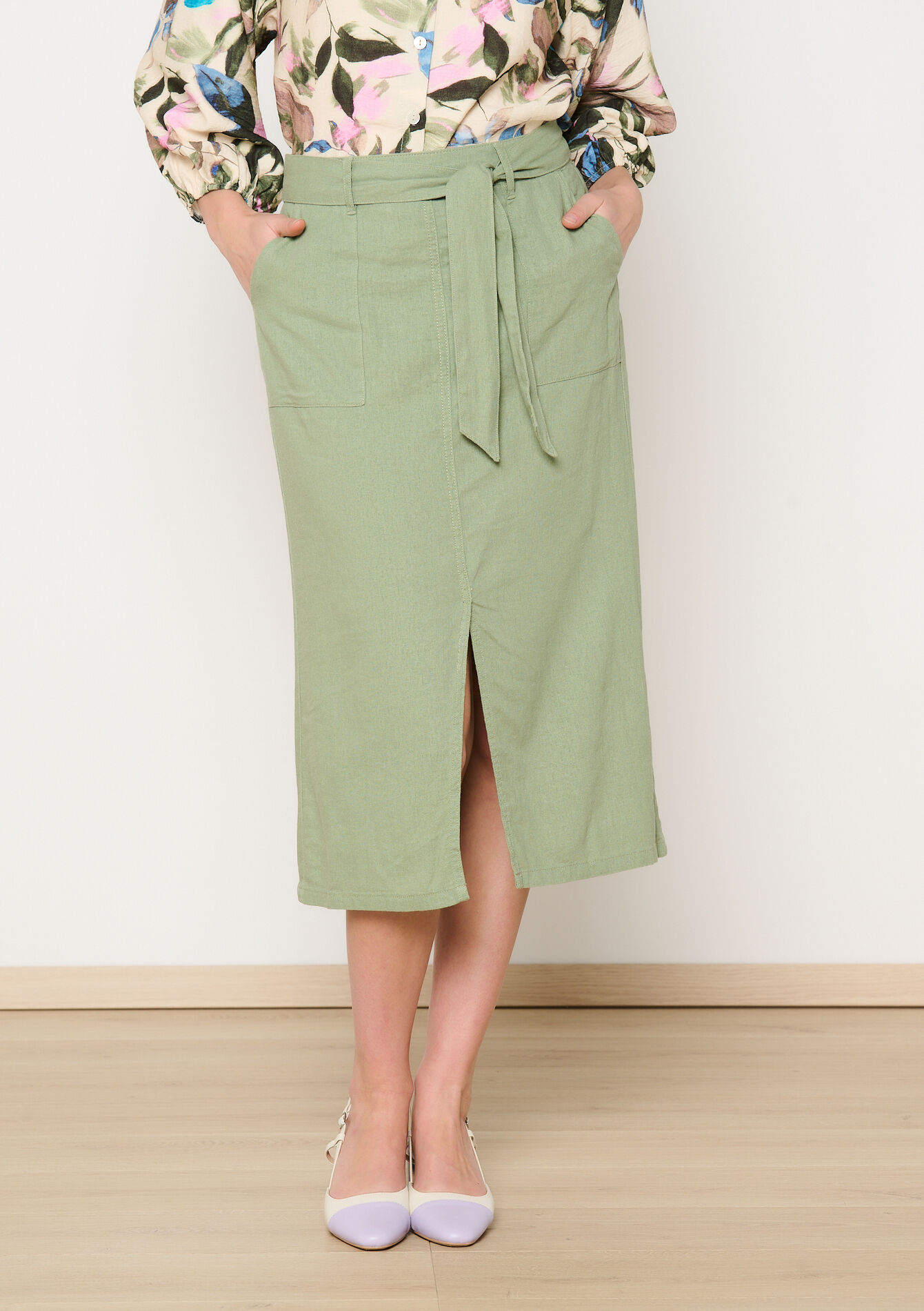 Linnen rok met split