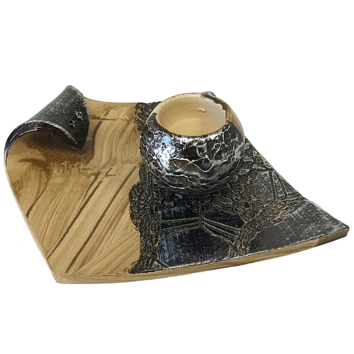 - Porte encens artisanal pour bâtons, cônes et charbon