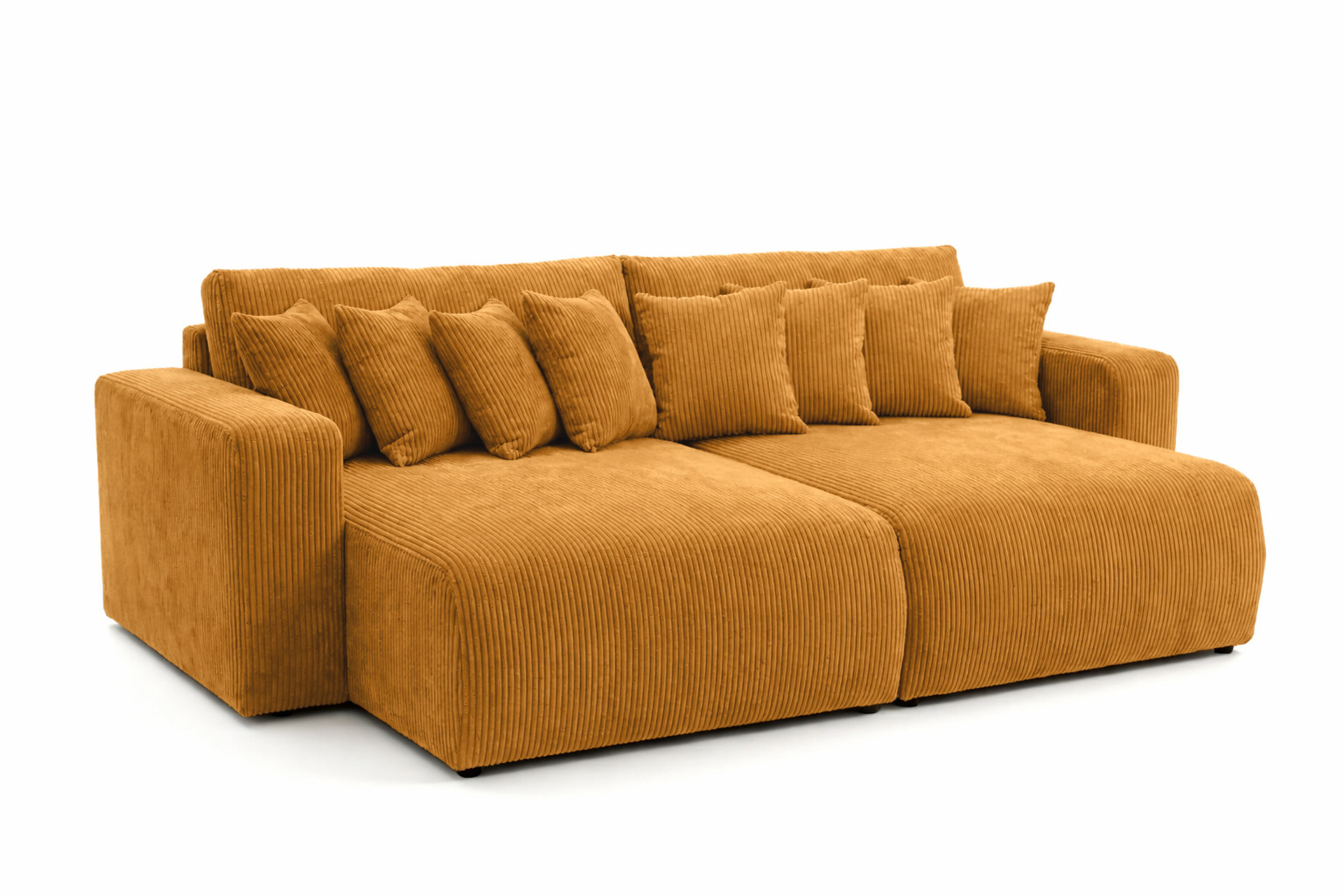 Sofa z funkcją spania, sztruks Poso, Musztardowy, PIANO DOUBLE