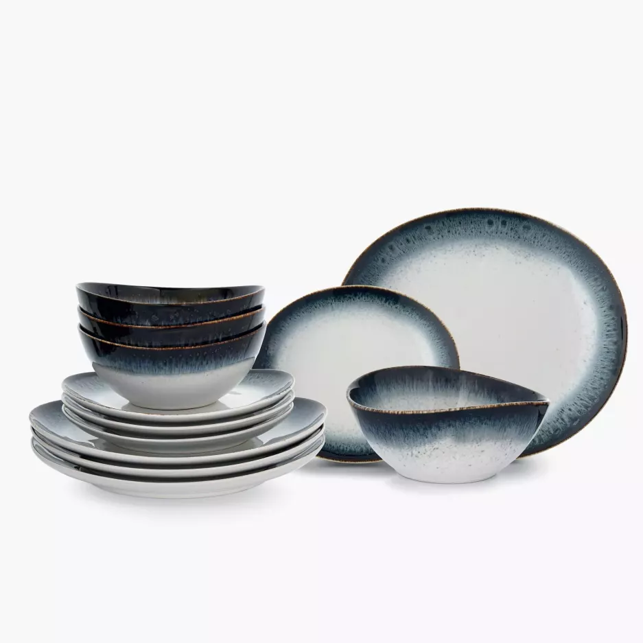 Zestaw obiadowy TIME DIM 12 el. wielokolorowy porcelanowy