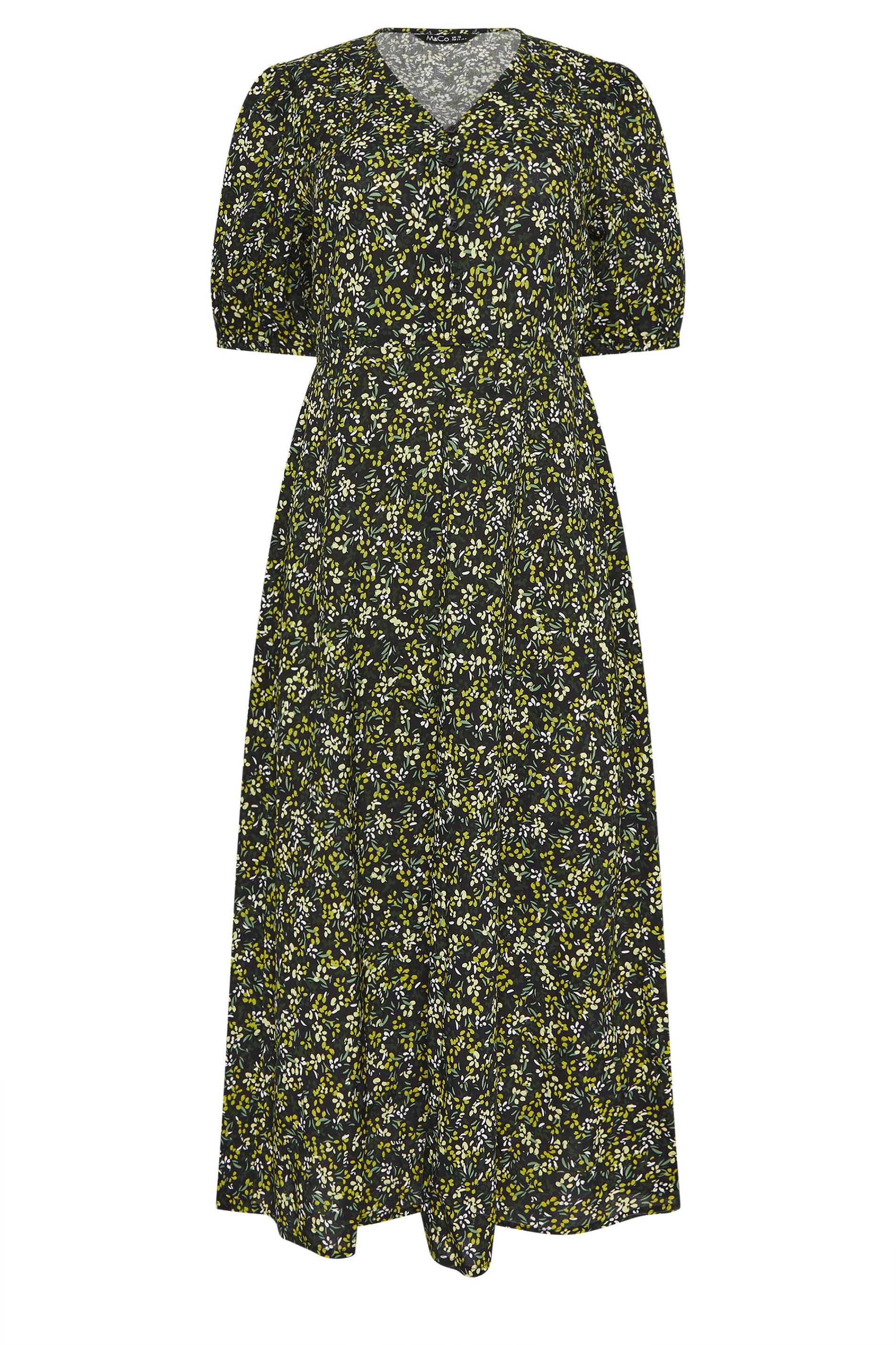 M&Co Printed Puff Sleeve Midi Dress