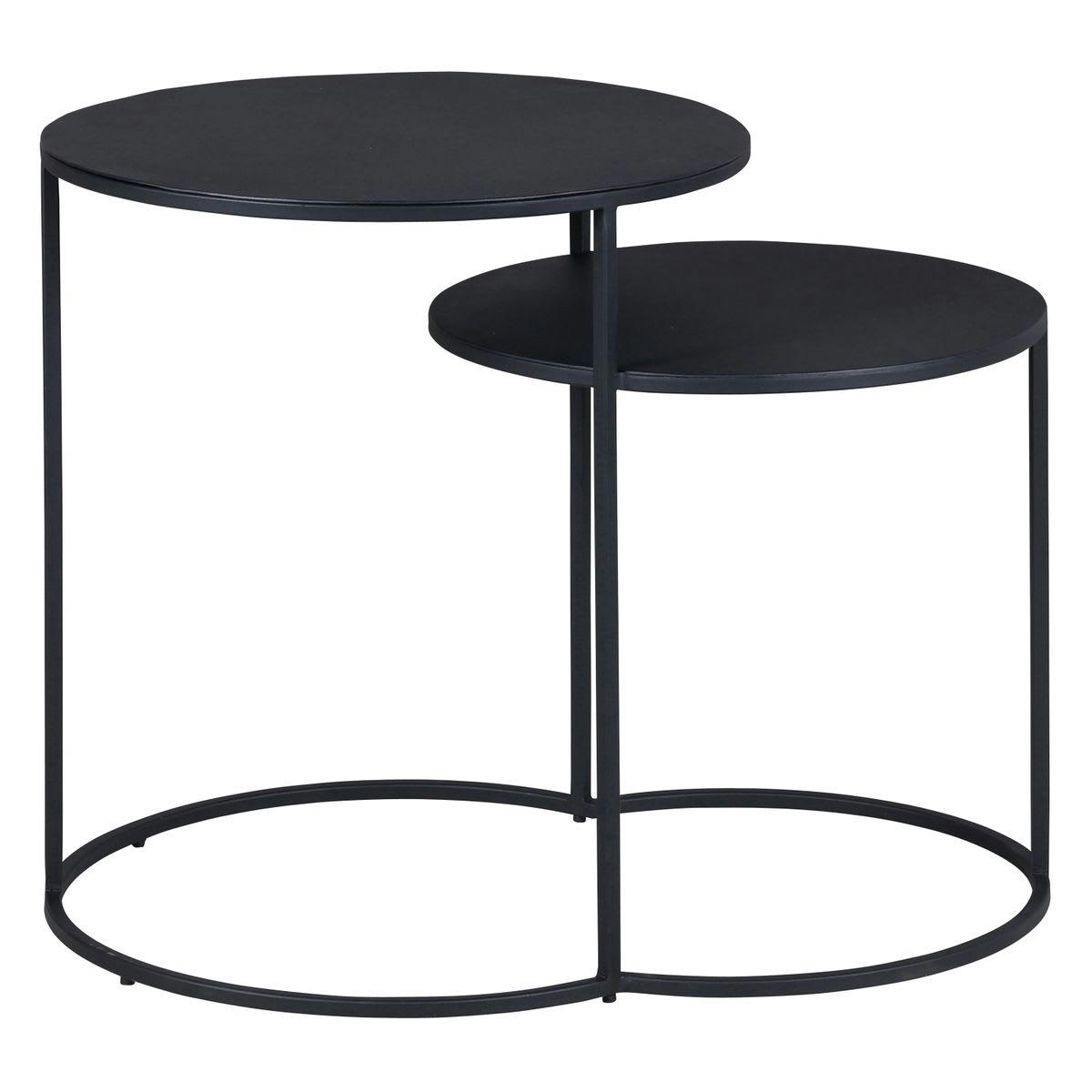 GRAYSON - Bouts de canapé gigognes métal noir