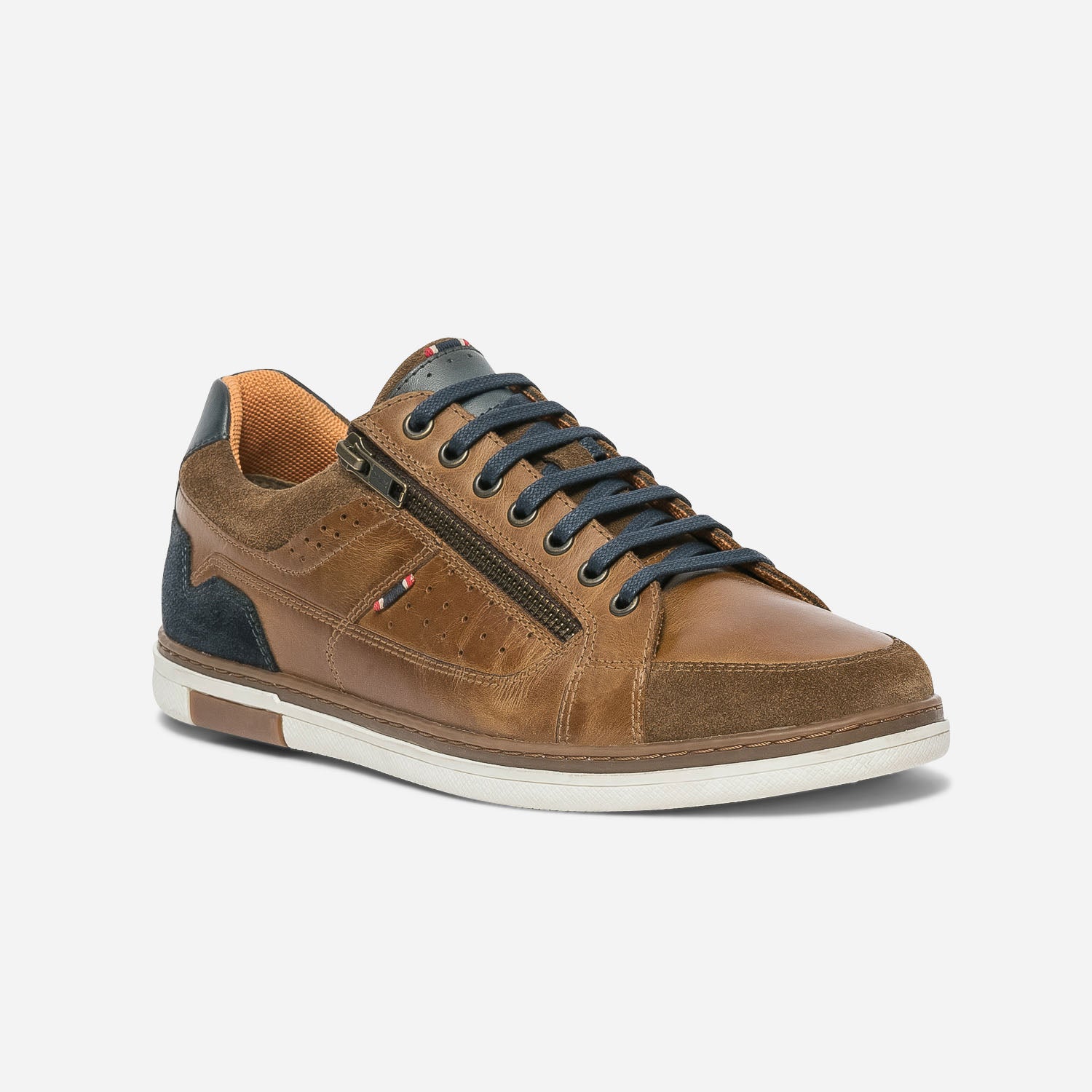 Tennis cognac en cuir