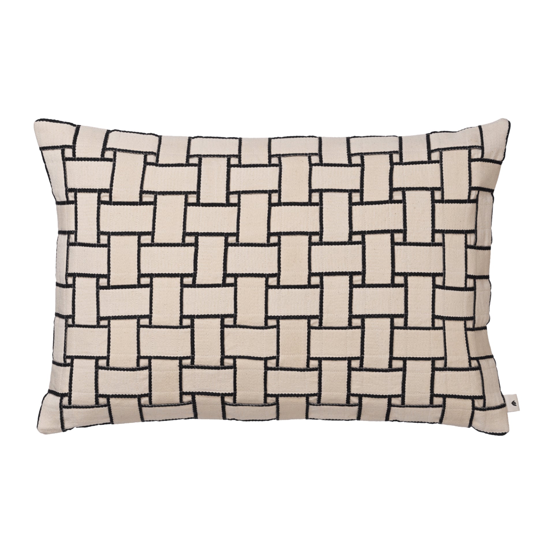 Ferm Living Lattice Kussenhoes - Rechthoekig - Off-White / Black