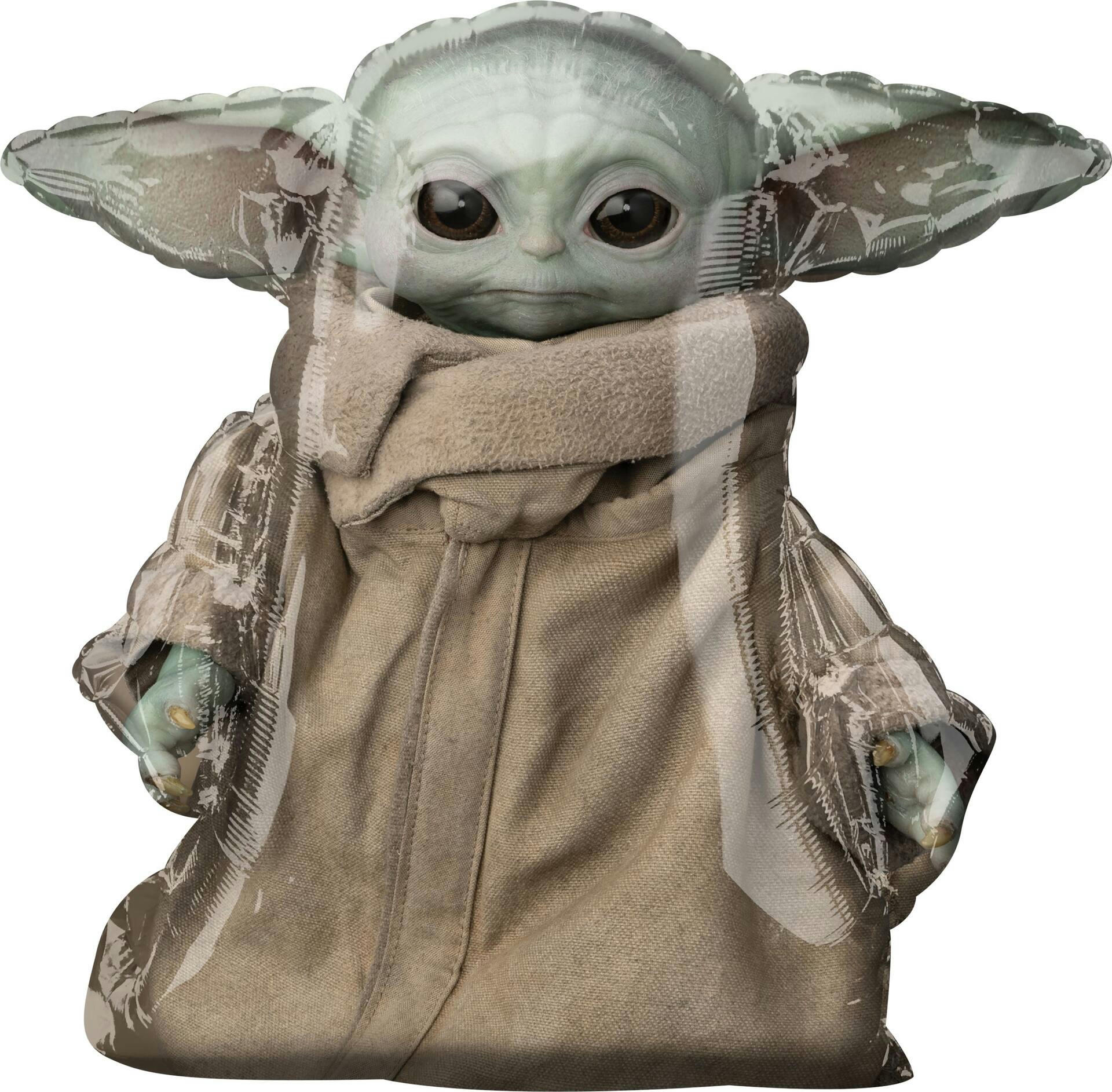 Disney Star Wars The Mandalorian Baby Yoda Satin Giant Gliding Air-Walker Foil Balloon, Green, 31-in, Helium Inflation & Ribbon Included for Birthday