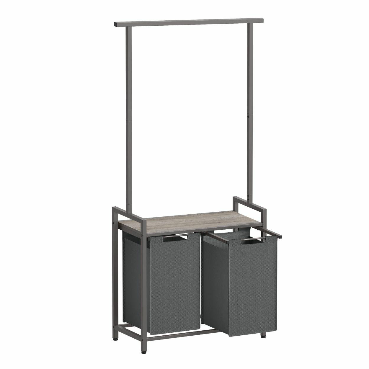 Kosz na pranie 2 komory i wieszak 2x46L Loft