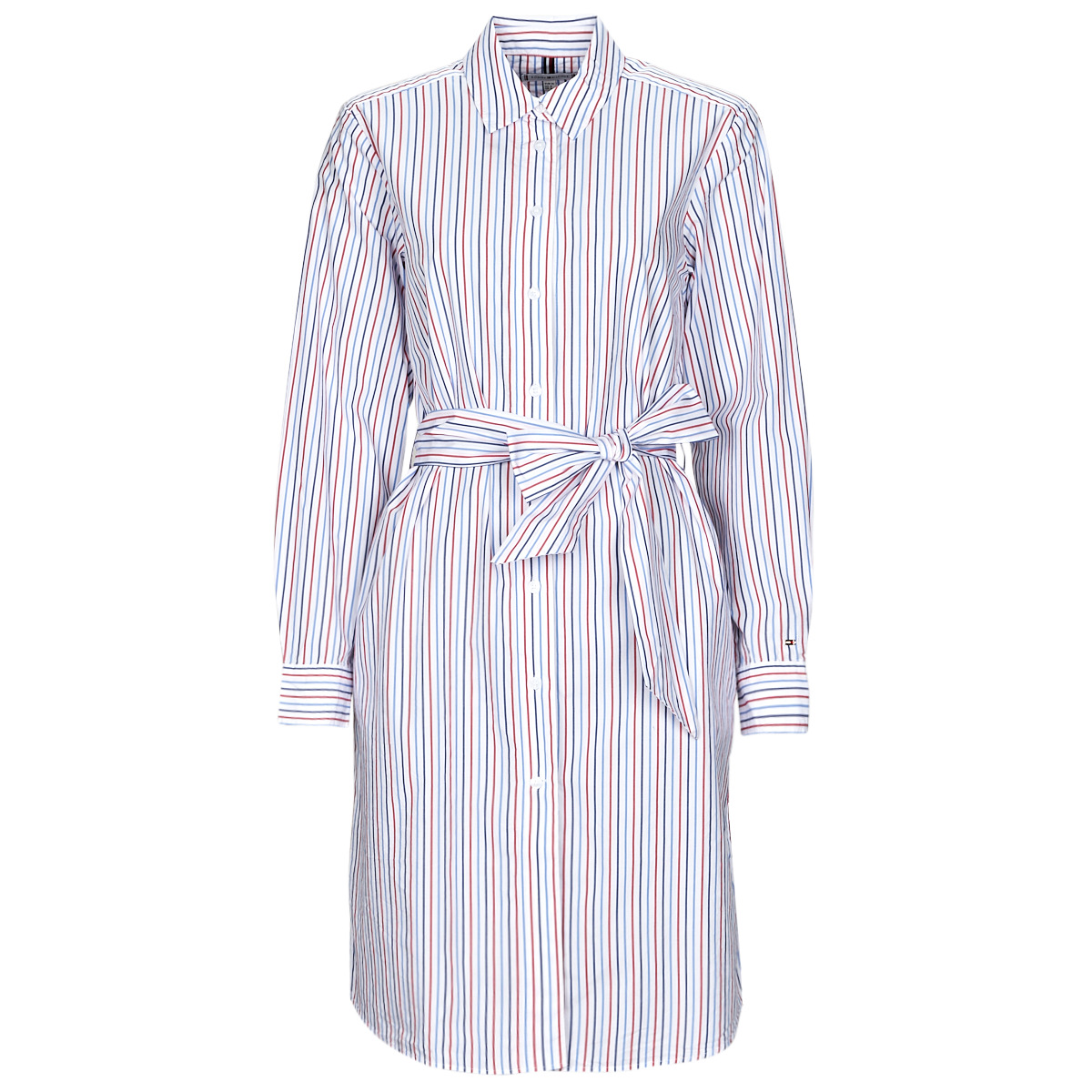 Tommy Hilfiger - ORG CO GBL STP KNEE SHIRT DRESS - White