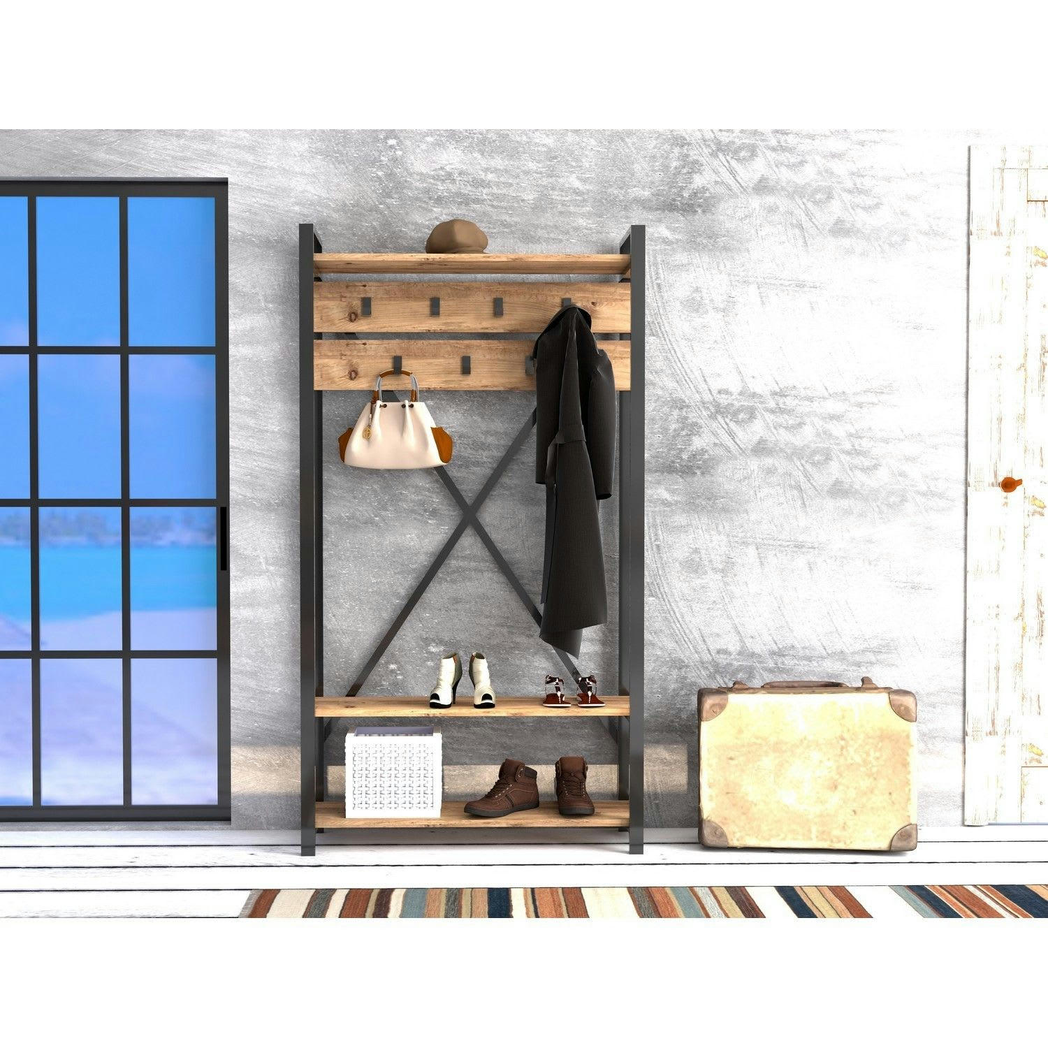 SAPPHIRE - Porte manteau design industriel sapphire noir