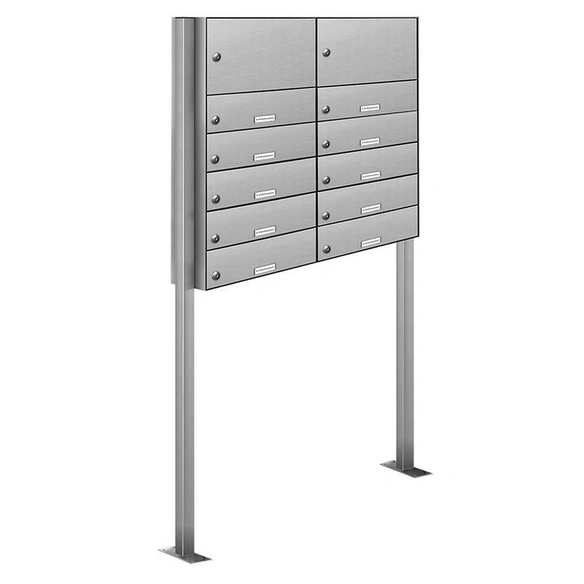 Briefkasten, Parteien: 10, Zaundurchwurf, BxHxT: 84,4 x 170 x 27,5 cm