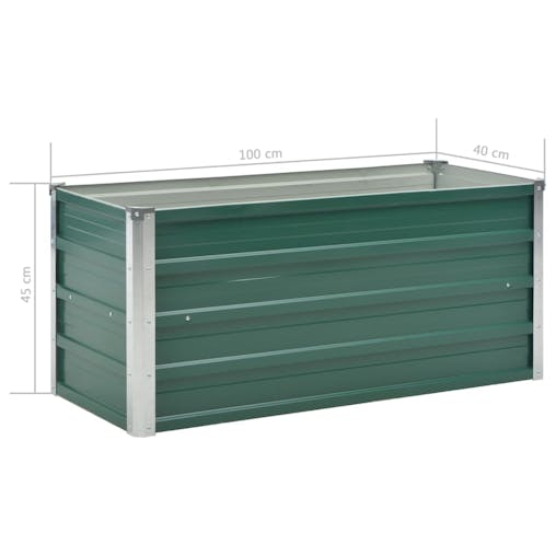 NNEVL Garden Raised Bed Galvanised Steel 100x40x45 cm Green