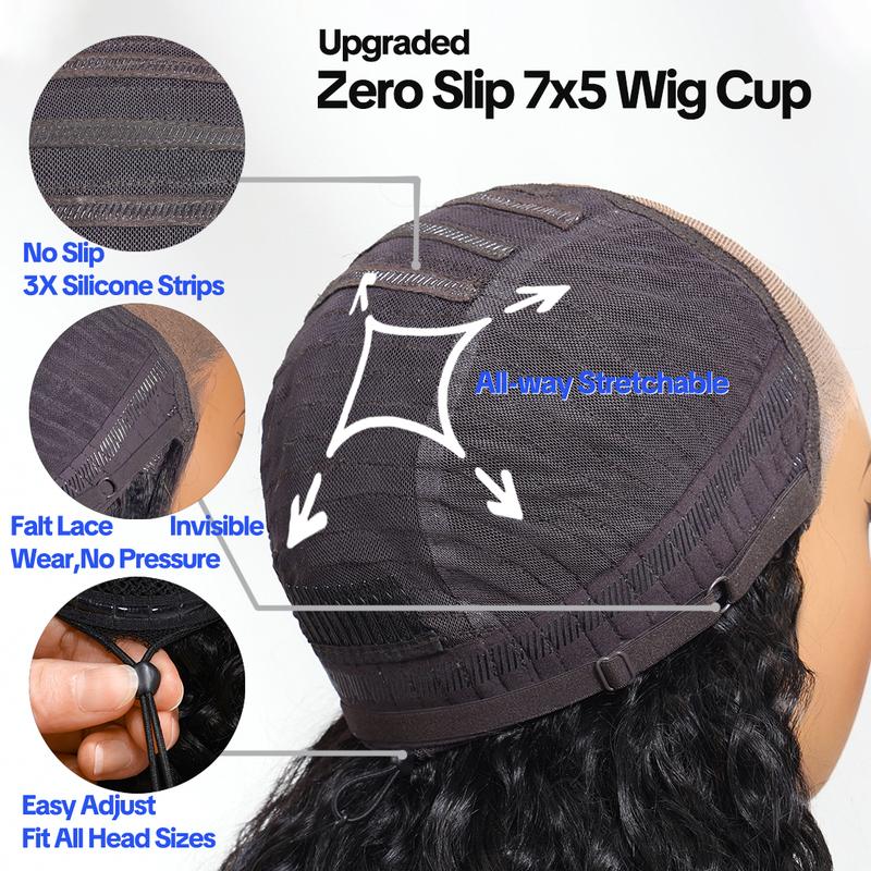 【HOT】Nadula 13x6 Lace Water Wave Human Hair Wig With Drawstring 200% Density Pre Cut Pre Bleached Glueless Wigs Transparent Ready To Wear Skinmelt HD Lace Frontal