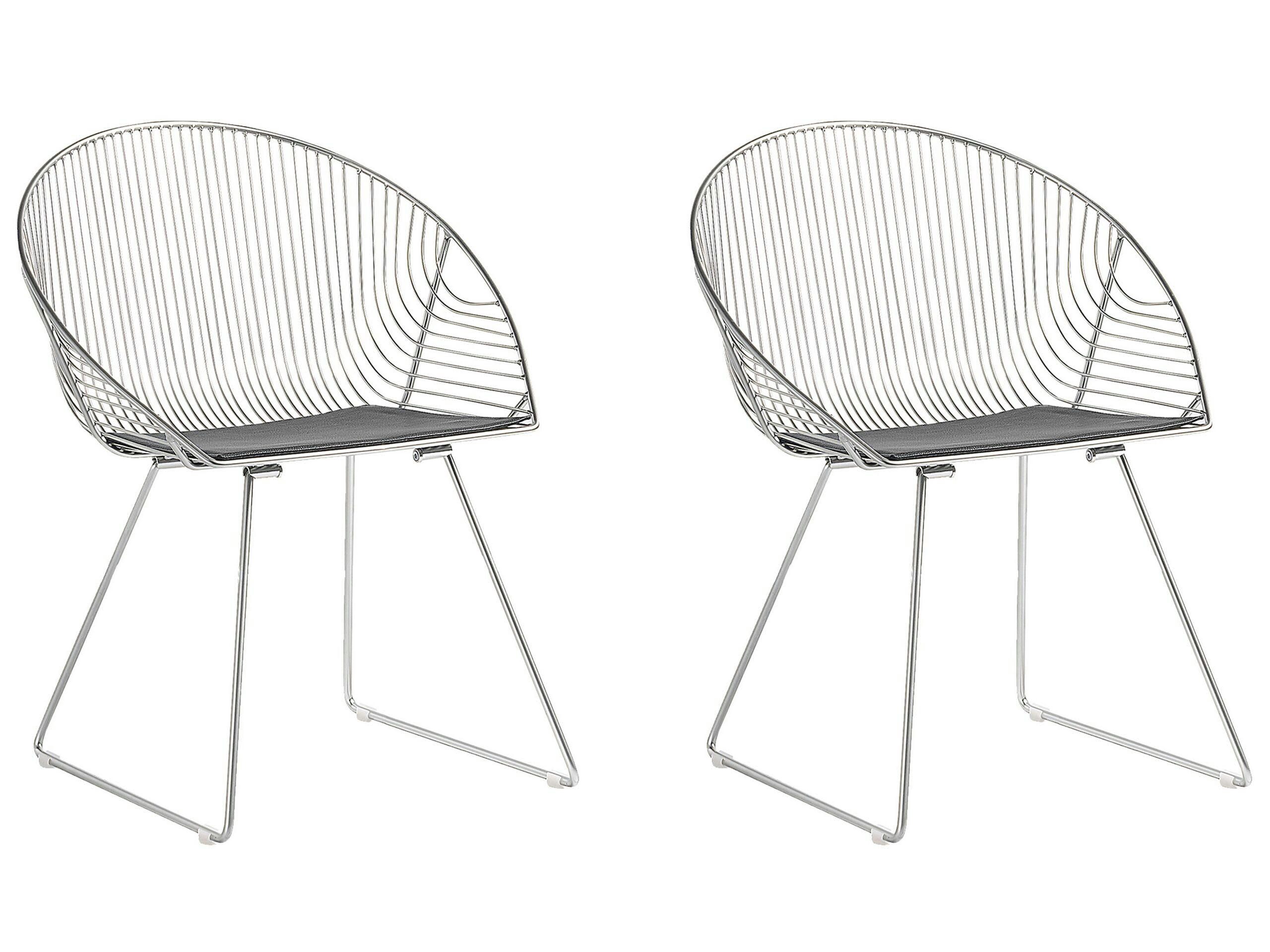 AURORA - Lot de 2 chaises argentées