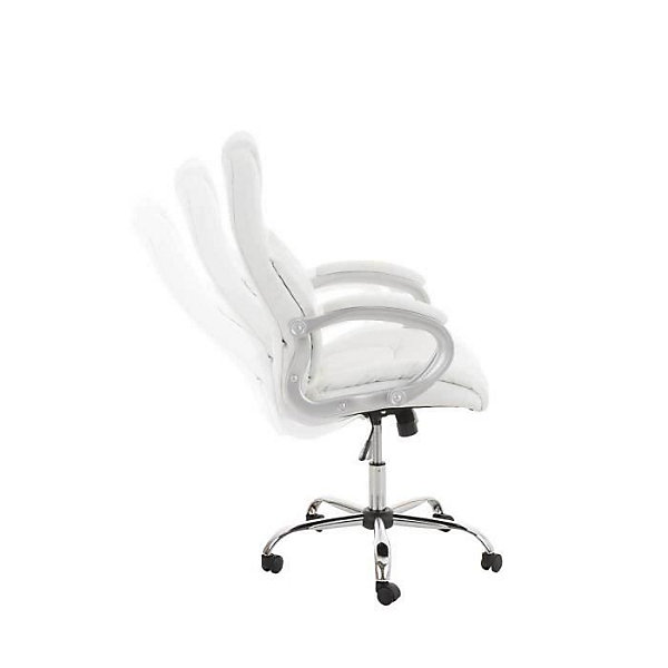 Fauteuil de bureau XXL CLP Apoll similicuir chromé 150 kg