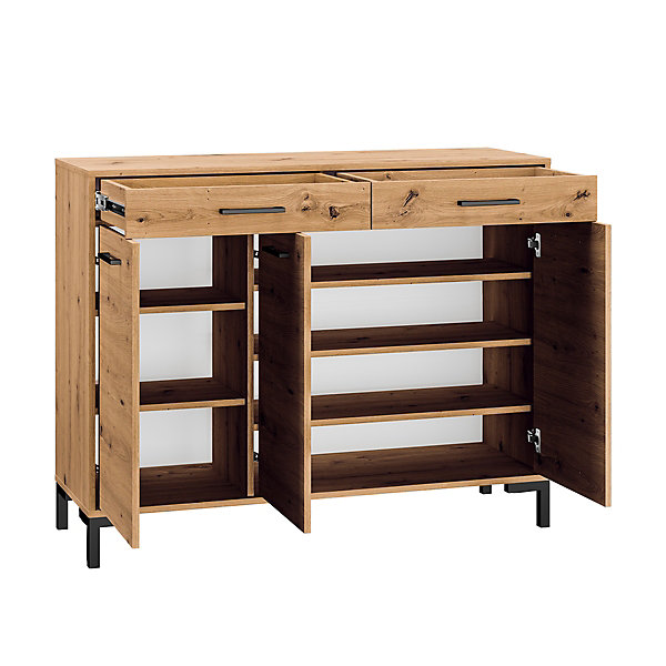 Meuble à chaussure 3 portes 2 tiroirs Liora Bois