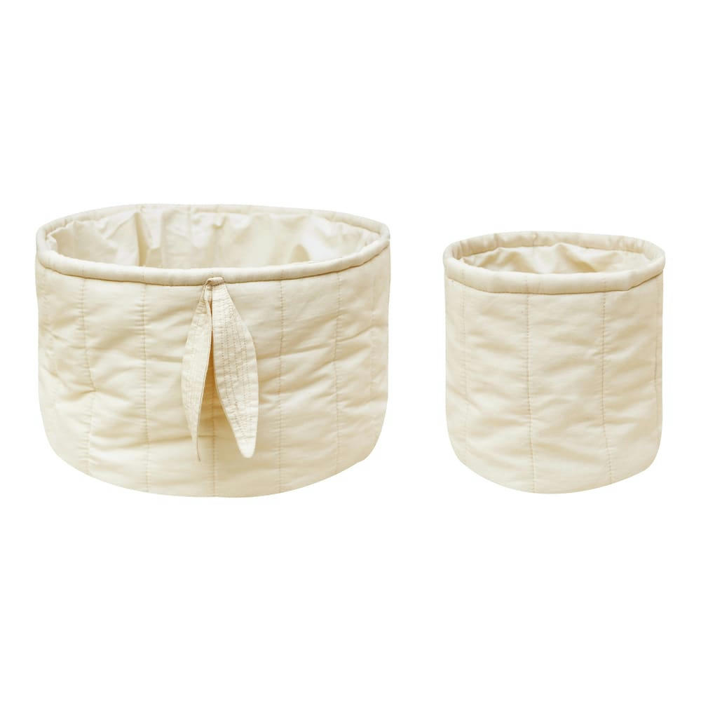 BAMBOO - Lot de deux paniers matelassés - Bambie Natural 20x30x30 cm