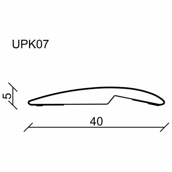 Übergangsprofil »FN hdf easy«, BxL: 40 x 900 mm, Höhe: 5 mm, natur