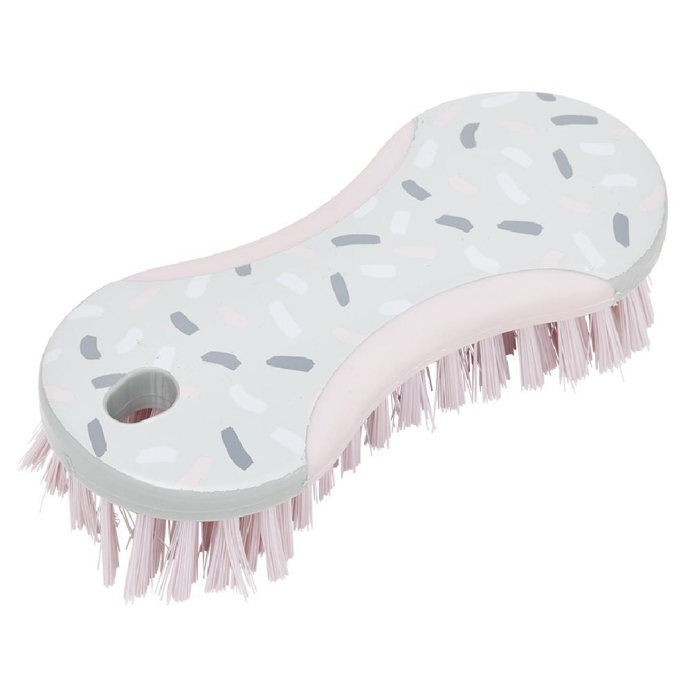 Brosse de nettoyage décorée 16x7x3,5cm rose