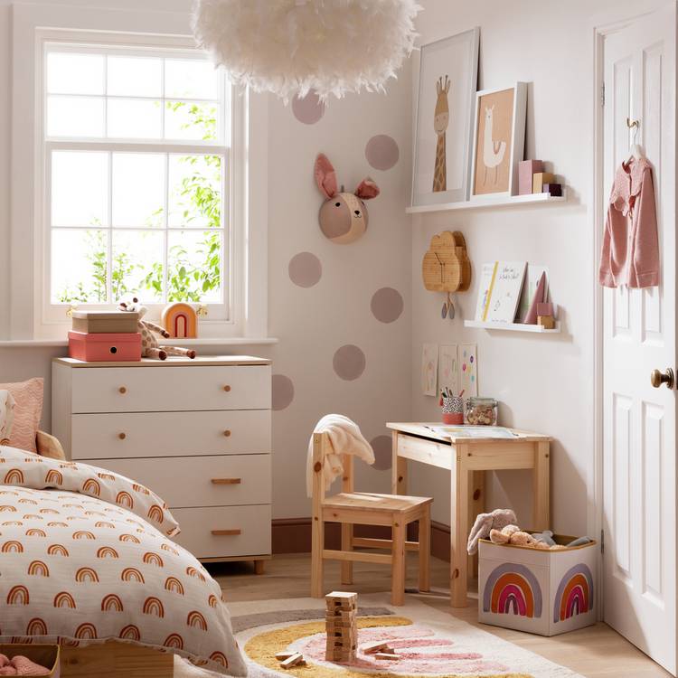 Habitat Melby 4 Drawer Chest - White and Acacia