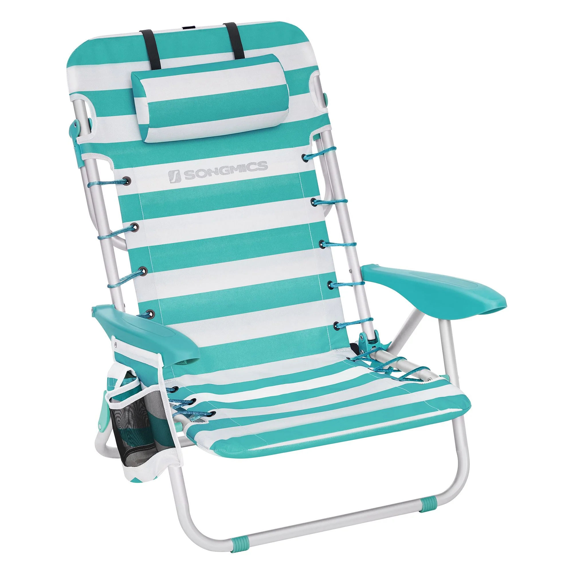 Chaise de plage pliable avec oreiller