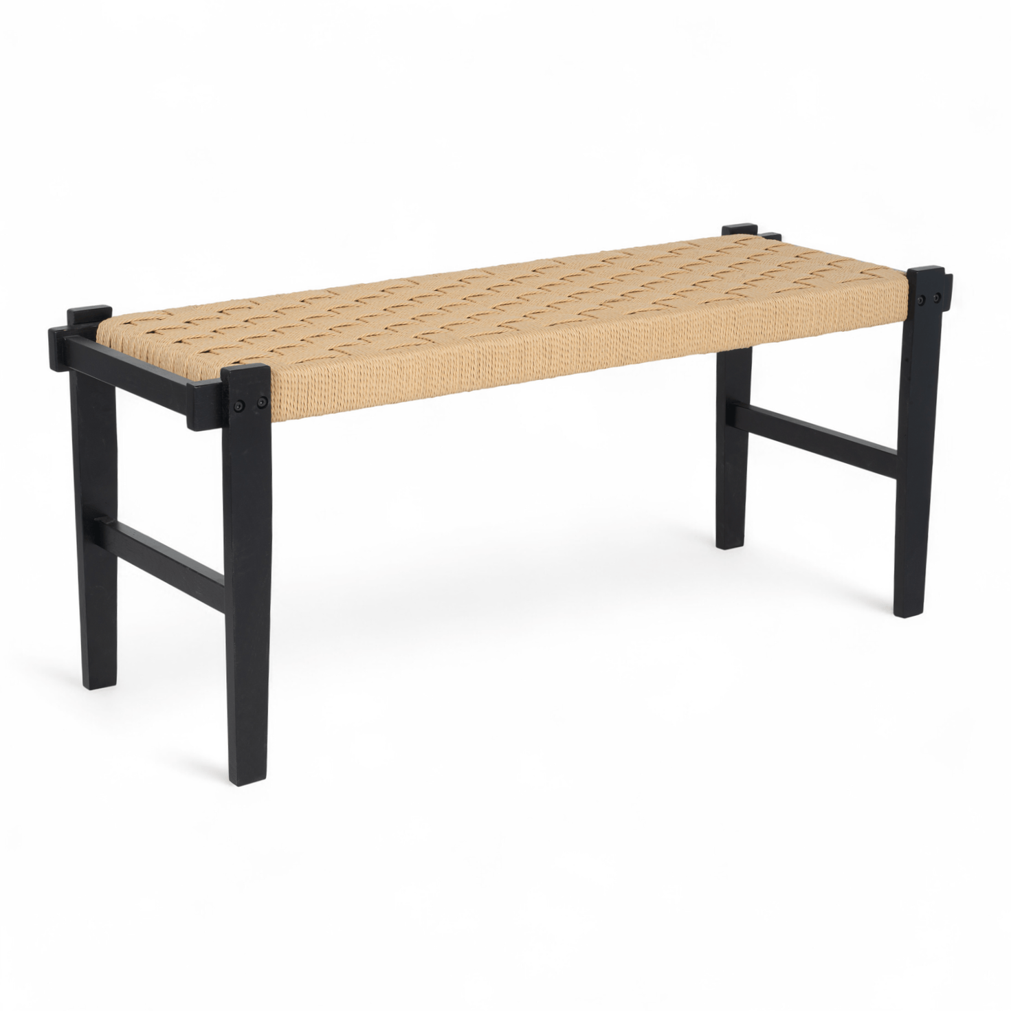 Furnhouse bankje Nobel - Zwart - Papiergaren - 38x110x47
