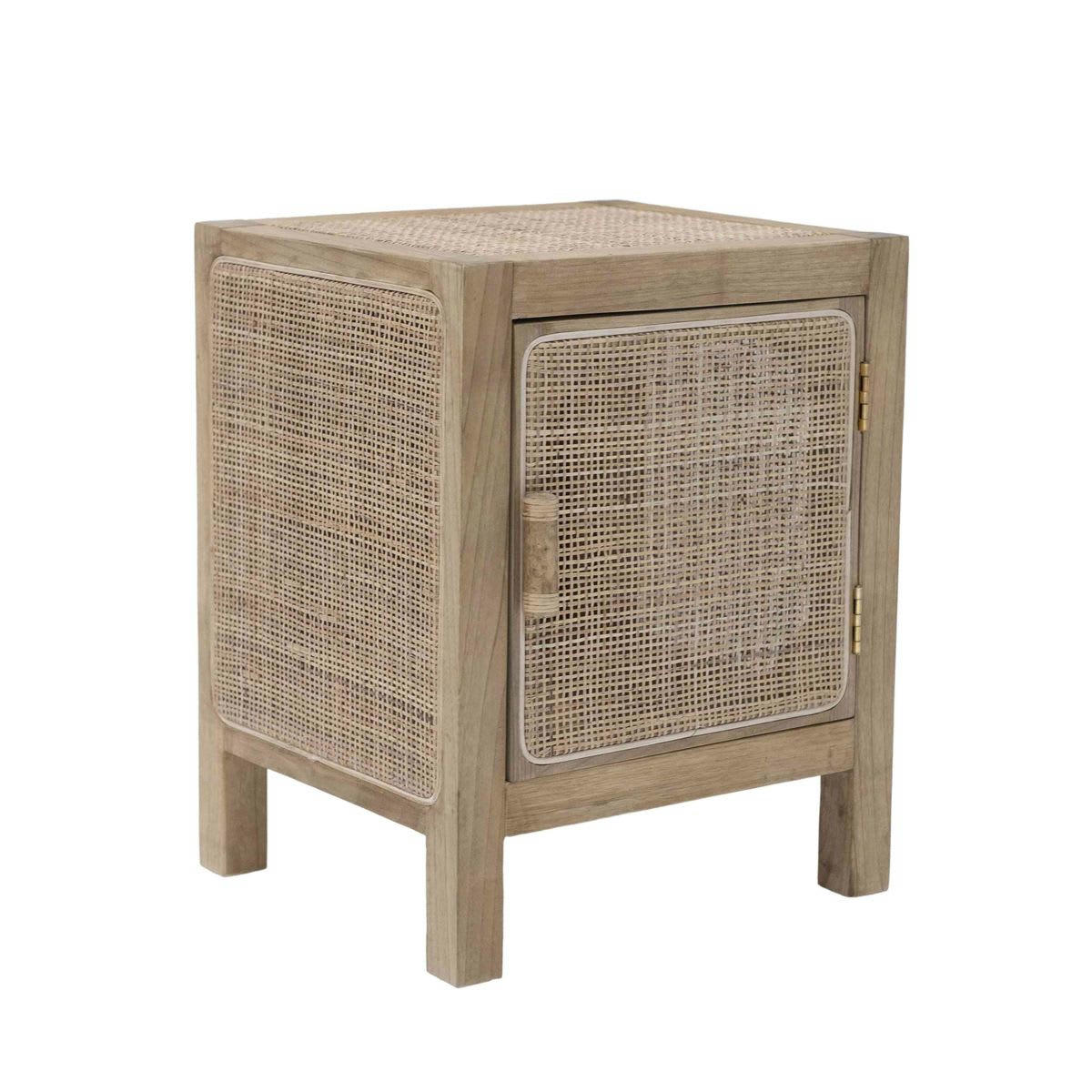 - Chevet chêne et cannage