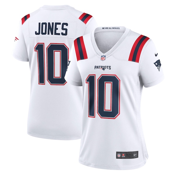 Mac Jones New England Patriots Nike Women's Player Jersey - White/Navy