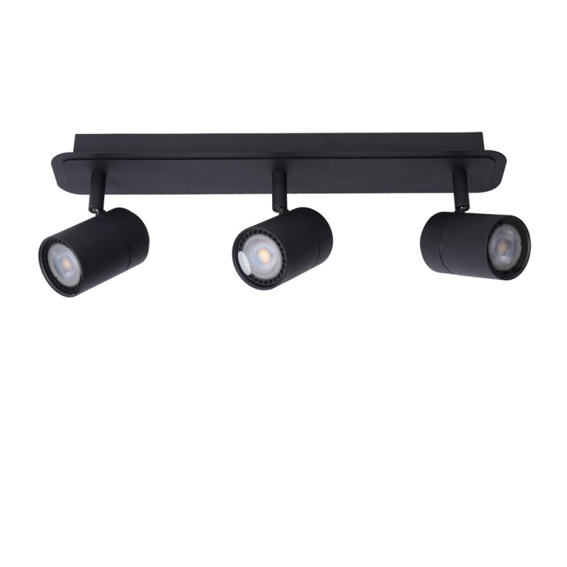 Spot LED Lennert noir IP44 GU10 380 lm 3 x 5 W LUCIDE
