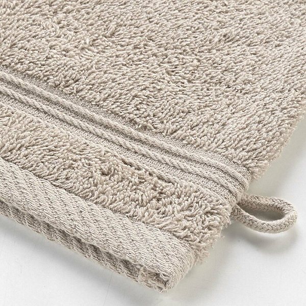 2 gants de toilette 15 x 21 cm eponge unie tendresse Taupe